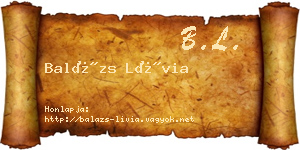 Balázs Lívia névjegykártya