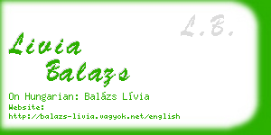 livia balazs business card