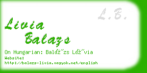 livia balazs business card